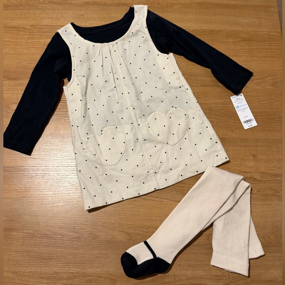 Black and Cream Polka Dot Dress (NWT)